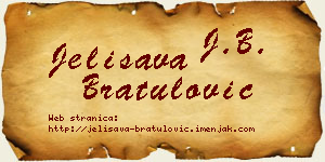 Jelisava Bratulović vizit kartica